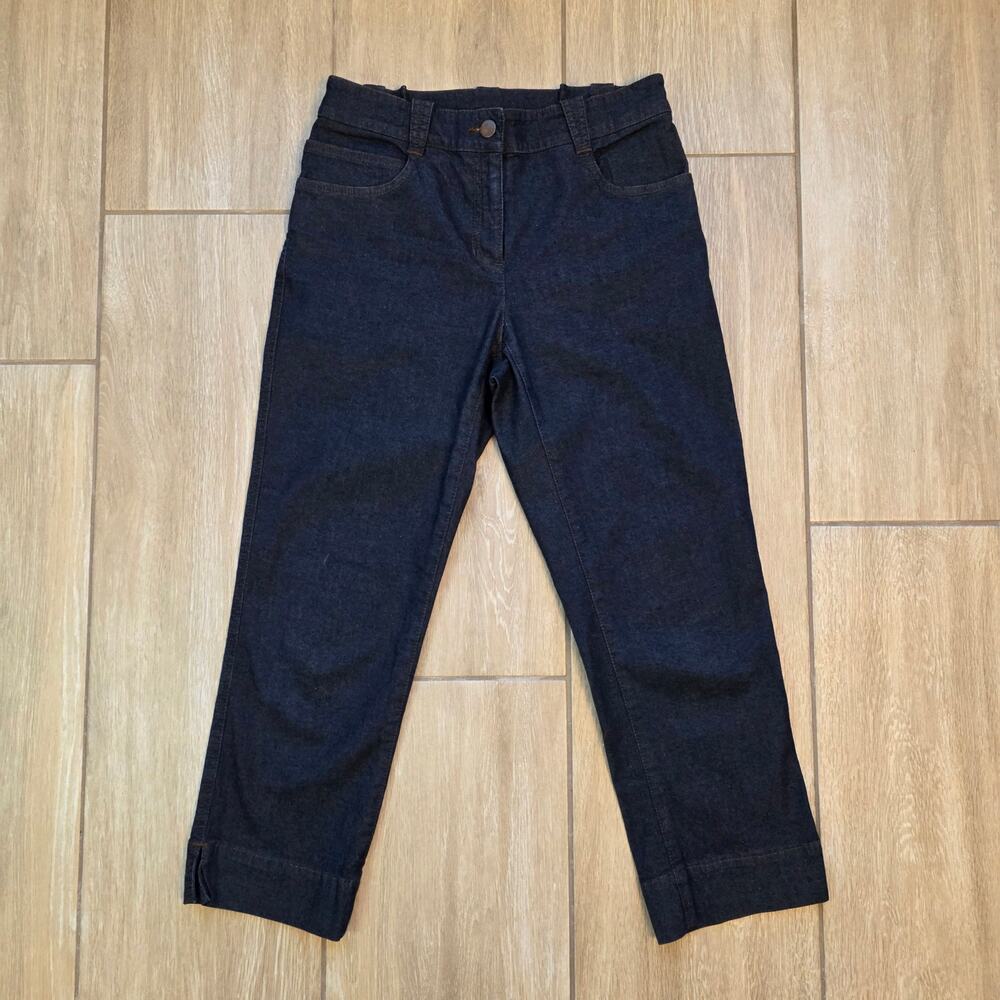 Eileen Fisher Petite Jeans Womens PP Dark Wash Cropped Minimalist